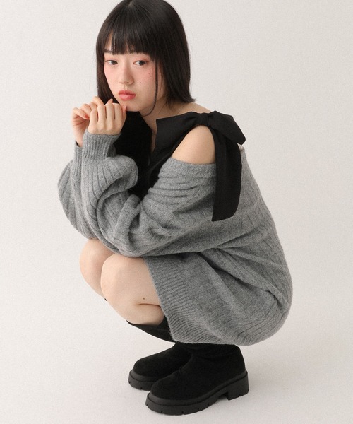 Heather（ヘザー）の「マルチWAYリボンインナー　612865（Tシャツ/カットソー・レディース・アイボリー/ブラック・S/M）」の14枚目の写真