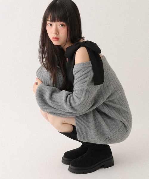 Heather（ヘザー）の「マルチWAYリボンインナー　612865（Tシャツ/カットソー・レディース・アイボリー/ブラック・S/M）」の13枚目の写真