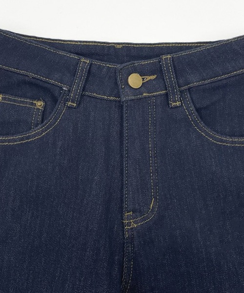 DAY CLOSET（デイ クローゼット）の「【大きいサイズ有/裏起毛】冬もあったか。ウォッシュ加工ストレートデニムパンツ レディース（デニムパンツ・レディース・ネイビー/ブルー・XL/2XL/S/M/L）」の13枚目の写真