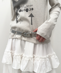 TYPESERVICE（タイプサービス）の「Perforated Leather Belt [Silver]（ベルト）」