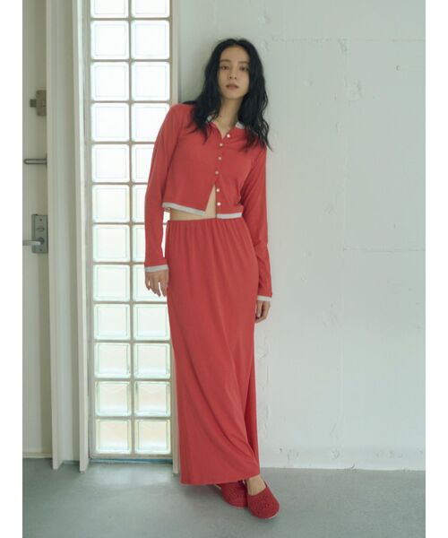 Ungrid（アングリッド）の「カシミヤ混レイヤードデザインカーディガン（カーディガン/ボレロ・レディース・チャコールグレー/レッド/オフホワイト・FREE）」の6枚目の写真