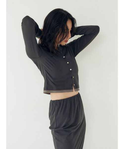 Ungrid（アングリッド）の「カシミヤ混レイヤードデザインカーディガン（カーディガン/ボレロ・レディース・チャコールグレー/レッド/オフホワイト・FREE）」の9枚目の写真