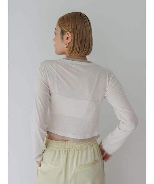 Ungrid（アングリッド）の「カシミヤ混レイヤードデザインカーディガン（カーディガン/ボレロ・レディース・チャコールグレー/レッド/オフホワイト・FREE）」の14枚目の写真