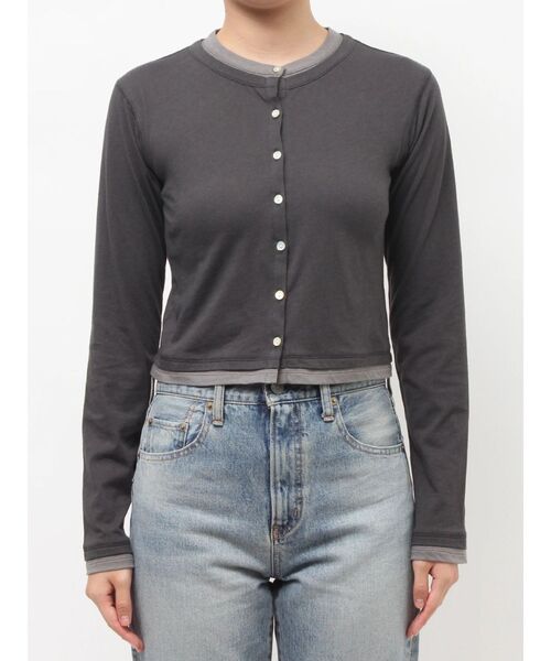 Ungrid（アングリッド）の「カシミヤ混レイヤードデザインカーディガン（カーディガン/ボレロ・レディース・チャコールグレー/レッド/オフホワイト・FREE）」の20枚目の写真