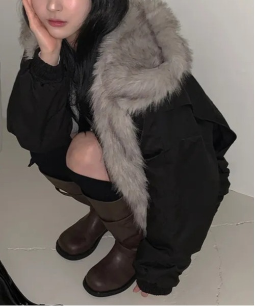 gossip！ロサンゼルス（ゴシップロサンゼルス）の「Y2K マウンテンカービング中綿 ワークジャケット（ブルゾン・レディース・ブラック/グレー・M）」の20枚目の写真