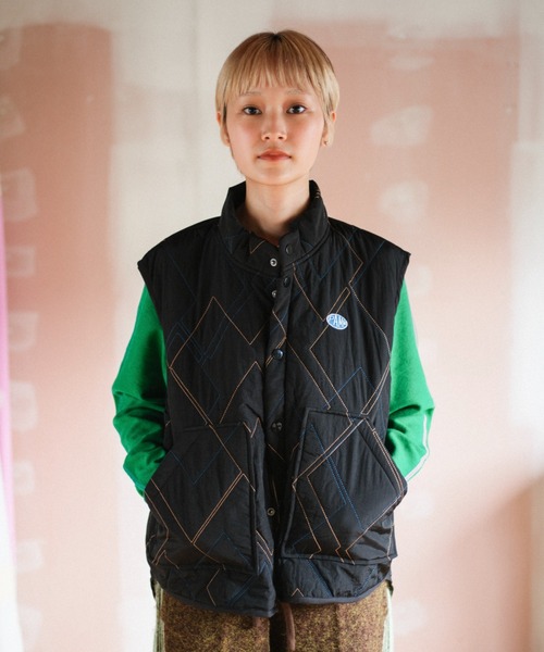 時計じかけのアーガイルキルティングベスト（ダウンベスト）｜PAMM