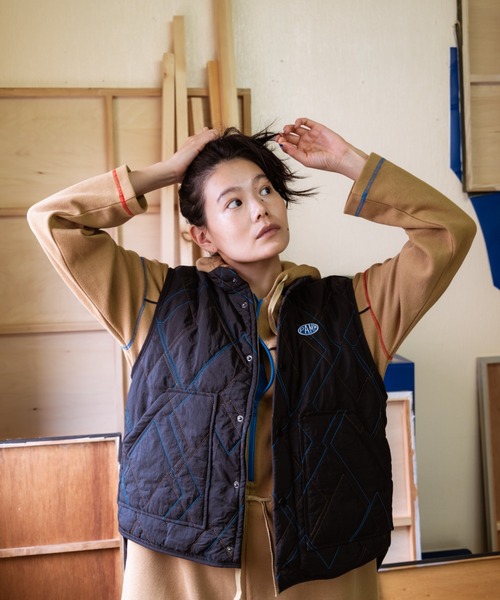 時計じかけのアーガイルキルティングベスト（ダウンベスト）｜PAMM