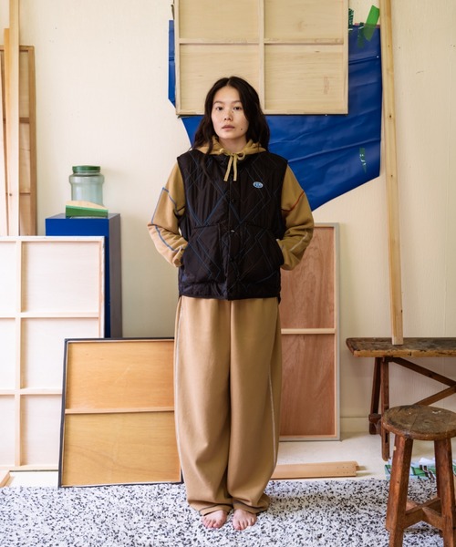 時計じかけのアーガイルキルティングベスト（ダウンベスト）｜PAMM