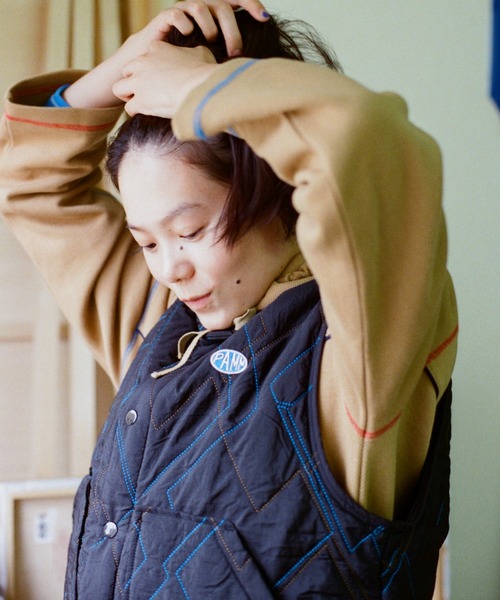 時計じかけのアーガイルキルティングベスト（ダウンベスト）｜PAMM