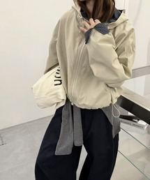 【CANVAS＋】チェック切り替えマウンテンパーカーブルゾン