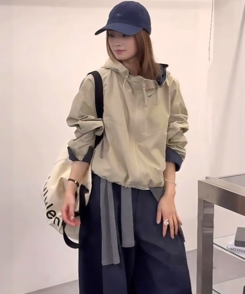 CANVAS+(キャンバスプラス)の「【CANVAS+】チェック切り替えマウンテンパーカーブルゾン(ブルゾン・レディース・カーキ/ネイビー/アイボリー/キャメル・M)」の12枚目の写真