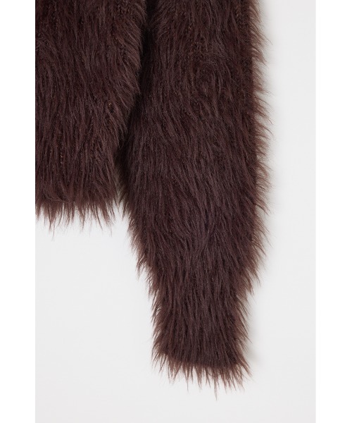 THROW by SLY（スローバイスライ）の「THROW SHAGGY V/N TUCK PUFF TOPS　シャギー Vネック タック パフ トップス 秋服 冬服（ニット/セーター・レディース・ブラウン/アイボリー・FREE）」の18枚目の写真