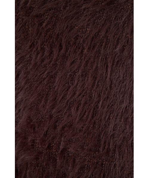 THROW by SLY（スローバイスライ）の「THROW SHAGGY V/N TUCK PUFF TOPS　シャギー Vネック タック パフ トップス 秋服 冬服（ニット/セーター・レディース・ブラウン/アイボリー・FREE）」の19枚目の写真