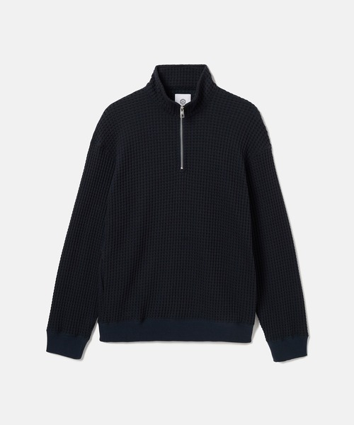 SEAGREEN(シーグリーン)の「SEAGREEN(シーグリーン) BIG WAFFLE HALFZIP PULLOVER(その他トップス・メンズ・ブラック/ネイビー/ブラウン/クリーム・1/2/3)」の4枚目の写真