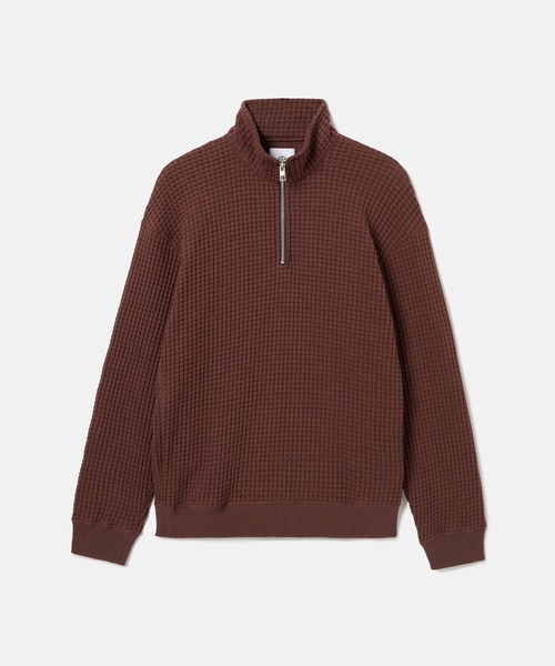 SEAGREEN(シーグリーン)の「SEAGREEN(シーグリーン) BIG WAFFLE HALFZIP PULLOVER(その他トップス・メンズ・ブラック/ネイビー/ブラウン/クリーム・1/2/3)」の2枚目の写真