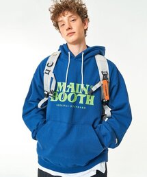 MAINBOOTH（メインブース）の「Original Logo hooded T-Shirt(NAVY)（パーカー）」