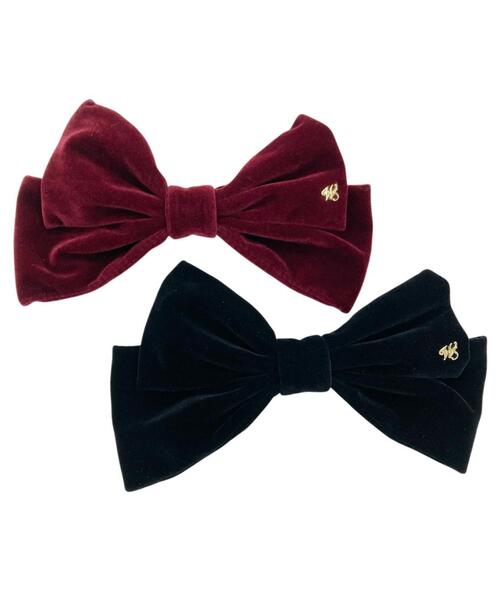 WILLSELECTION（ウィルセレクション）の「ロゴベロアリボンバレッタ（その他ヘアアクセサリー・レディース・ボルドー/ブラック・FREE）」の3枚目の写真