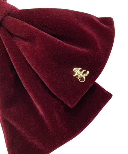 WILLSELECTION（ウィルセレクション）の「ロゴベロアリボンバレッタ（その他ヘアアクセサリー・レディース・ボルドー/ブラック・FREE）」の6枚目の写真