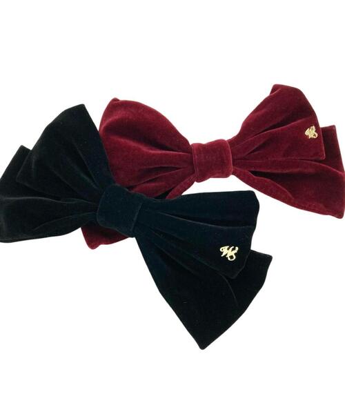 WILLSELECTION（ウィルセレクション）の「ロゴベロアリボンバレッタ（その他ヘアアクセサリー・レディース・ボルドー/ブラック・FREE）」の4枚目の写真