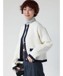 Lugnoncure | 金釦配色ニットジャケット(カーディガン/ボレロ)