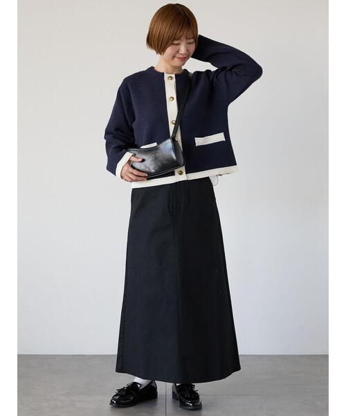 Lugnoncure（ルノンキュール）の「金釦配色ニットジャケット（カーディガン/ボレロ・レディース・ネイビー/ブラック/オフホワイト・F）」の10枚目の写真