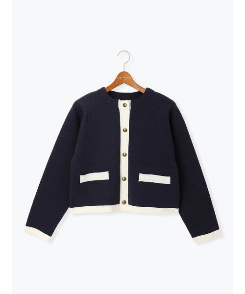 Lugnoncure（ルノンキュール）の「金釦配色ニットジャケット（カーディガン/ボレロ・レディース・ネイビー/ブラック/オフホワイト・F）」の15枚目の写真