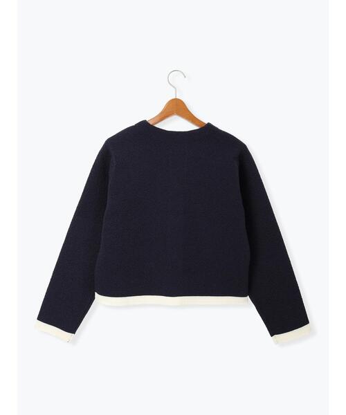 Lugnoncure（ルノンキュール）の「金釦配色ニットジャケット（カーディガン/ボレロ・レディース・ネイビー/ブラック/オフホワイト・F）」の16枚目の写真