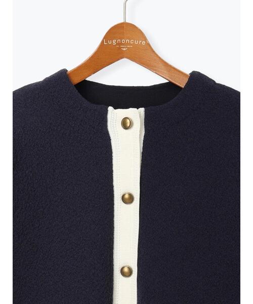 Lugnoncure（ルノンキュール）の「金釦配色ニットジャケット（カーディガン/ボレロ・レディース・ネイビー/ブラック/オフホワイト・F）」の17枚目の写真