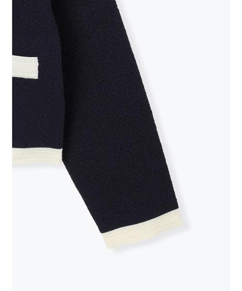 Lugnoncure（ルノンキュール）の「金釦配色ニットジャケット（カーディガン/ボレロ・レディース・ネイビー/ブラック/オフホワイト・F）」の18枚目の写真