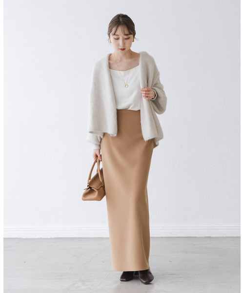 Noble（ノーブル）の「《追加》【洗える】コンフォートジャージーライクタイトスカート7（スカート・レディース・キャメル・36/34/40/38）」の8枚目の写真