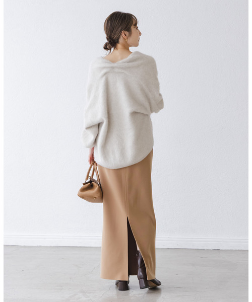 Noble（ノーブル）の「《追加》【洗える】コンフォートジャージーライクタイトスカート7（スカート・レディース・キャメル・36/34/40/38）」の2枚目の写真