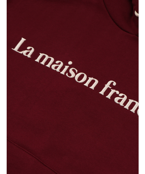 FABULOUS ARCHIVE（ファビュラスアーカイブ）の「オーバーサイズフード配色エンボス刺繍フードバーガンディ(FCF3TS645M)（パーカー・レディース・バーガンディー・SMALL/LARGE）」の6枚目の写真