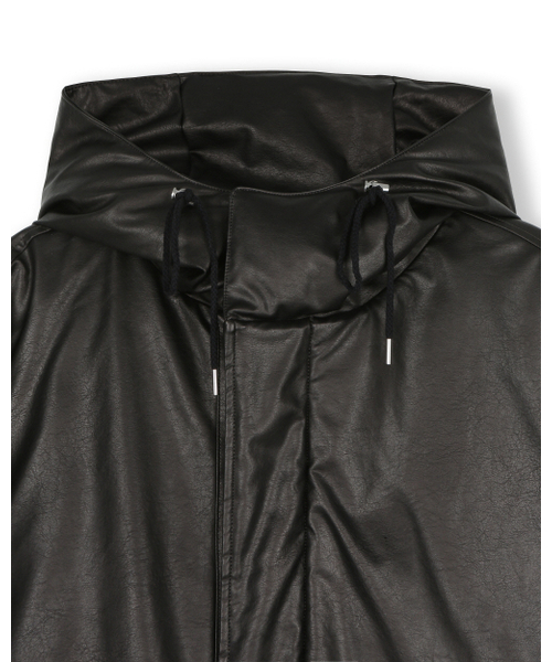 BESLOW(ビースロー)の「OVERSIZED M65 HOOD SHORT DOWN PARKA VEGAN LEATHER BLACK(ダウンジャケット/コート・メンズ・その他・LARGE/MEDIUM/SMALL/X-LARGE/X-SMALL)」の21枚目の写真