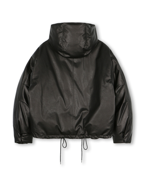 BESLOW(ビースロー)の「OVERSIZED M65 HOOD SHORT DOWN PARKA VEGAN LEATHER BLACK(ダウンジャケット/コート・メンズ・その他・LARGE/MEDIUM/SMALL/X-LARGE/X-SMALL)」の18枚目の写真