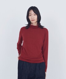 ガーゼベア天竺タートルネックカットソープルオーバー