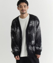 BACK NUMBER | 【BACK NUMBER】シャギーニットグラデーションカーディガン  (ルーズシルエット / 深Vネック / 都会的デザイン / プルオーバー感)(カーディガン/ボレロ)