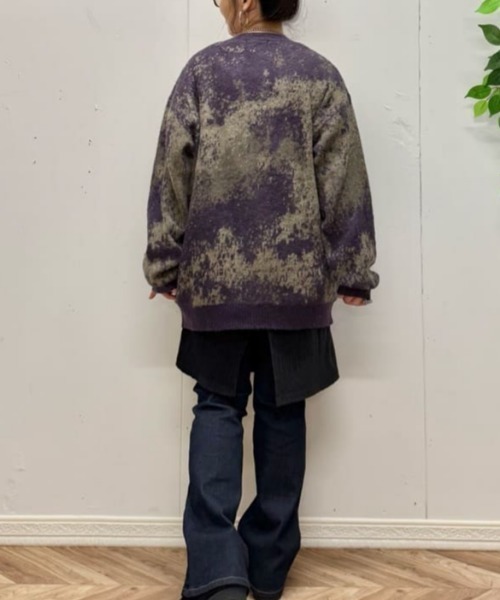 BACK NUMBER(バックナンバー)の「BACK NUMBER(バックナンバー)【メンズ】シャギーニットグラデーションカーディガン(カーディガン/ボレロ・メンズ・パープル/ブルー/ブラック・L/XL/M)」の13枚目の写真