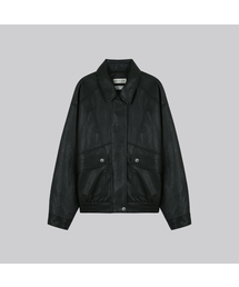 Overfit 2way bomber leather jacket [FRFA02JK03]_Brown