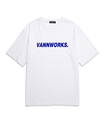 ベーシックロゴオーバーサイズ半袖Tシャツ (VS0104) ホワイト/ブルー