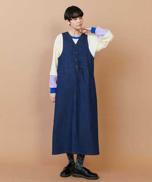 FRAPBOIS（フラボア）の「ジャスカータ ジャンパースカート（ジャンパースカート・レディース・ネイビー・0/1）」の6枚目の写真