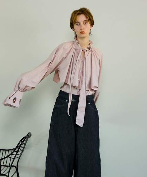 MAISON SPECIAL(メゾンスペシャル)の「Ruffle Shirt Bodysuit/ラッフルシャツボディスーツ(その他トップス・レディース・ピンク/ホワイト/グレー・FREE)」の8枚目の写真