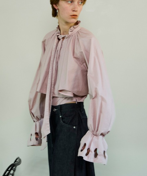 MAISON SPECIAL(メゾンスペシャル)の「Ruffle Shirt Bodysuit/ラッフルシャツボディスーツ(その他トップス・レディース・ピンク/ホワイト/グレー・FREE)」の9枚目の写真