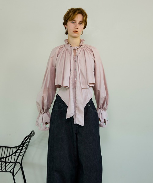 MAISON SPECIAL(メゾンスペシャル)の「Ruffle Shirt Bodysuit/ラッフルシャツボディスーツ(その他トップス・レディース・ピンク/ホワイト/グレー・FREE)」の10枚目の写真