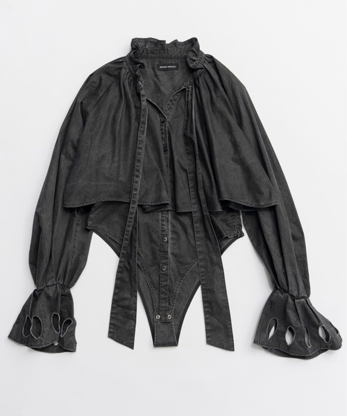 MAISON SPECIAL(メゾンスペシャル)の「Ruffle Shirt Bodysuit/ラッフルシャツボディスーツ(その他トップス・レディース・ピンク/ホワイト/グレー・FREE)」の14枚目の写真