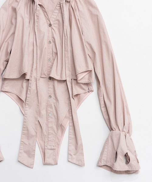 MAISON SPECIAL(メゾンスペシャル)の「Ruffle Shirt Bodysuit/ラッフルシャツボディスーツ(その他トップス・レディース・ピンク/ホワイト/グレー・FREE)」の18枚目の写真