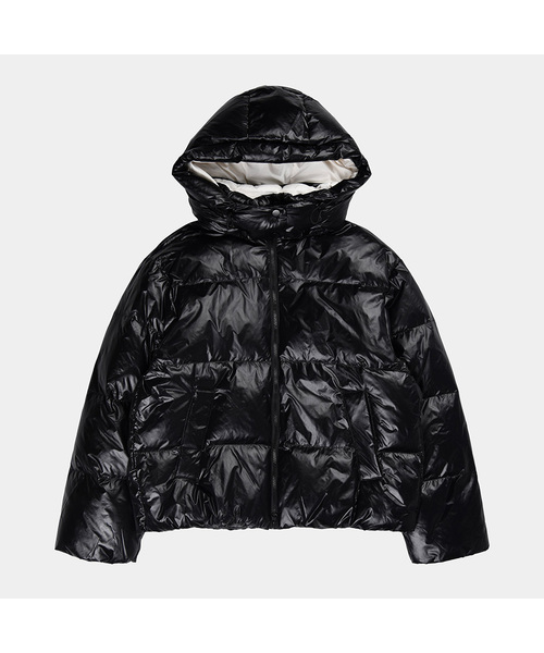 PIGMENT(ピグメント)の「メタル配色フードジャケット (YFJP250502)(ダウンジャケット/コート・レディース・ブラック/スカイブルー・FREE)」の1枚目の写真