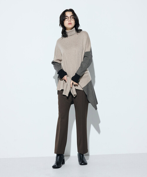 COMME CA（コムサ）の「ウール混スムース タートルプルオーバー（ニット/セーター・レディース・サックスブルー/チャコール/ベージュ系その他・9号）」の11枚目の写真