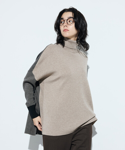 COMME CA（コムサ）の「ウール混スムース タートルプルオーバー（ニット/セーター・レディース・サックスブルー/チャコール/ベージュ系その他・9号）」の14枚目の写真