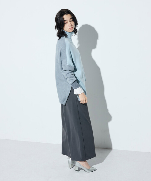 COMME CA（コムサ）の「ウール混スムース タートルプルオーバー（ニット/セーター・レディース・サックスブルー/チャコール/ベージュ系その他・9号）」の19枚目の写真