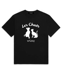 Les Chats 半袖Tシャツ (WS001) ブラック